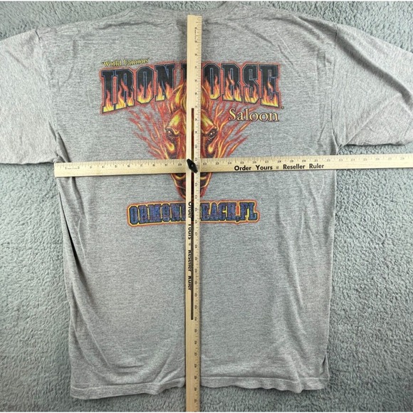 Vtg Iron Horse Saloon Shirt Adult 2XL Gray Ormond Beach,Florida Distressed - Picture 9 of 12